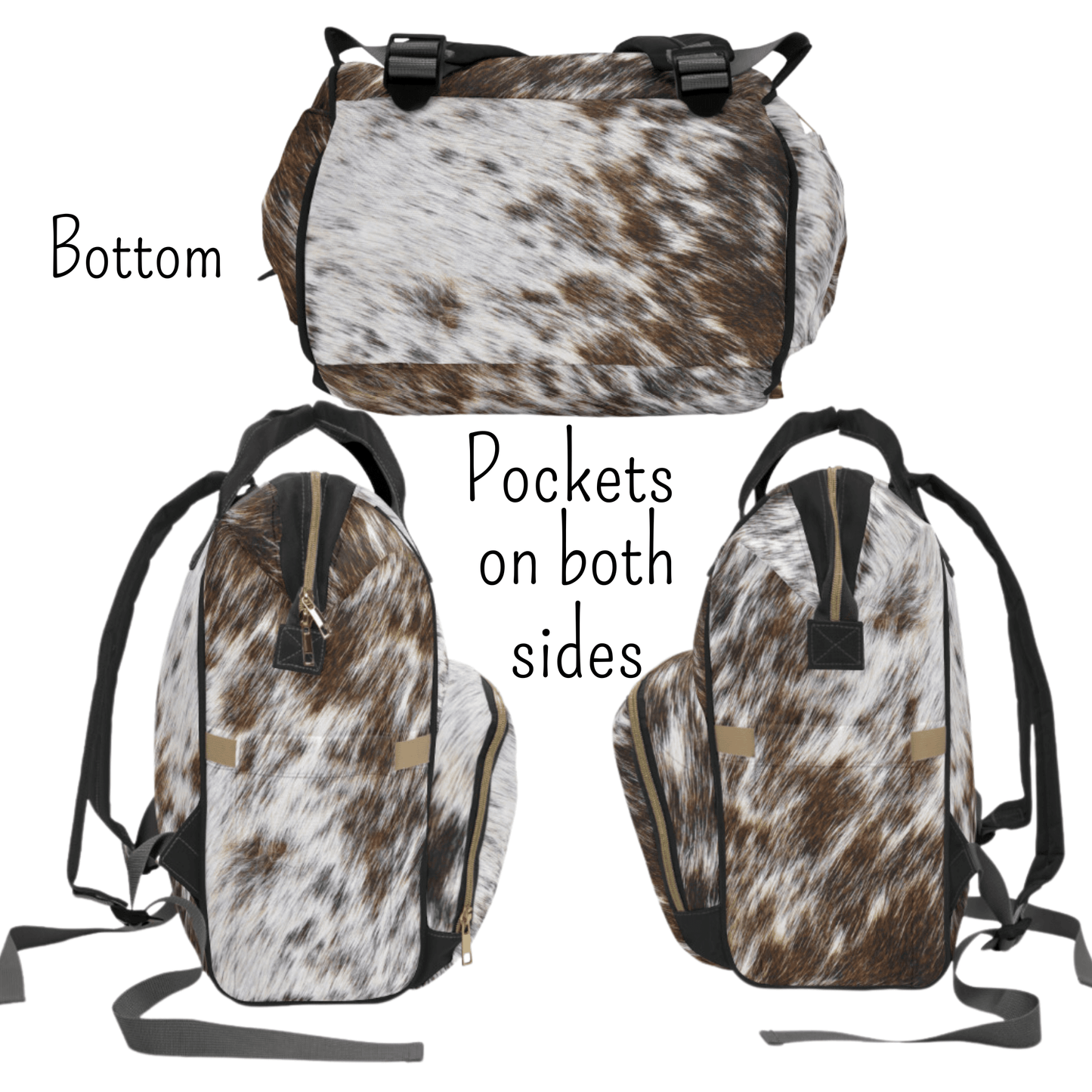 Wholesale: Diaper Bag Backpack, #1, Cowhide Diaper Bag Personalized