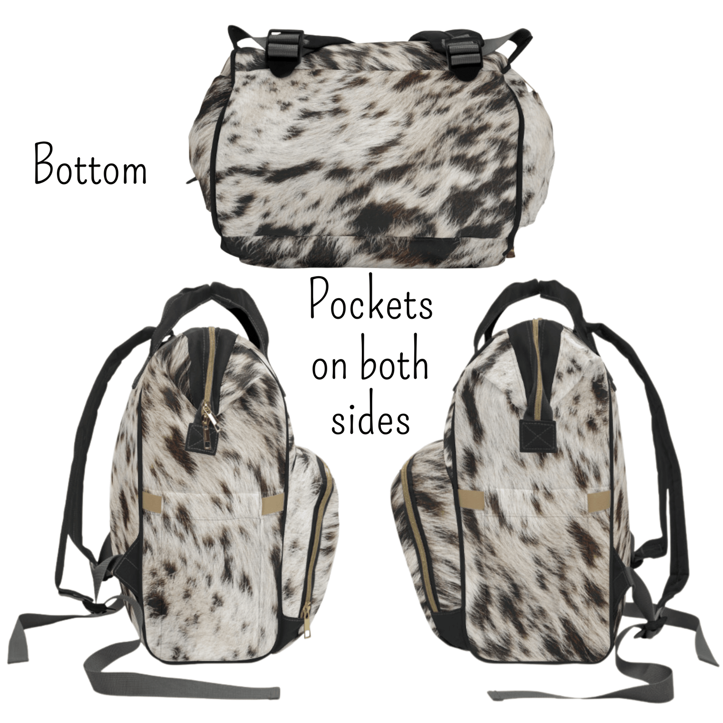 Wholesale: Diaper Bag Backpack, #2, Cowhide Diaper Bag Personalized