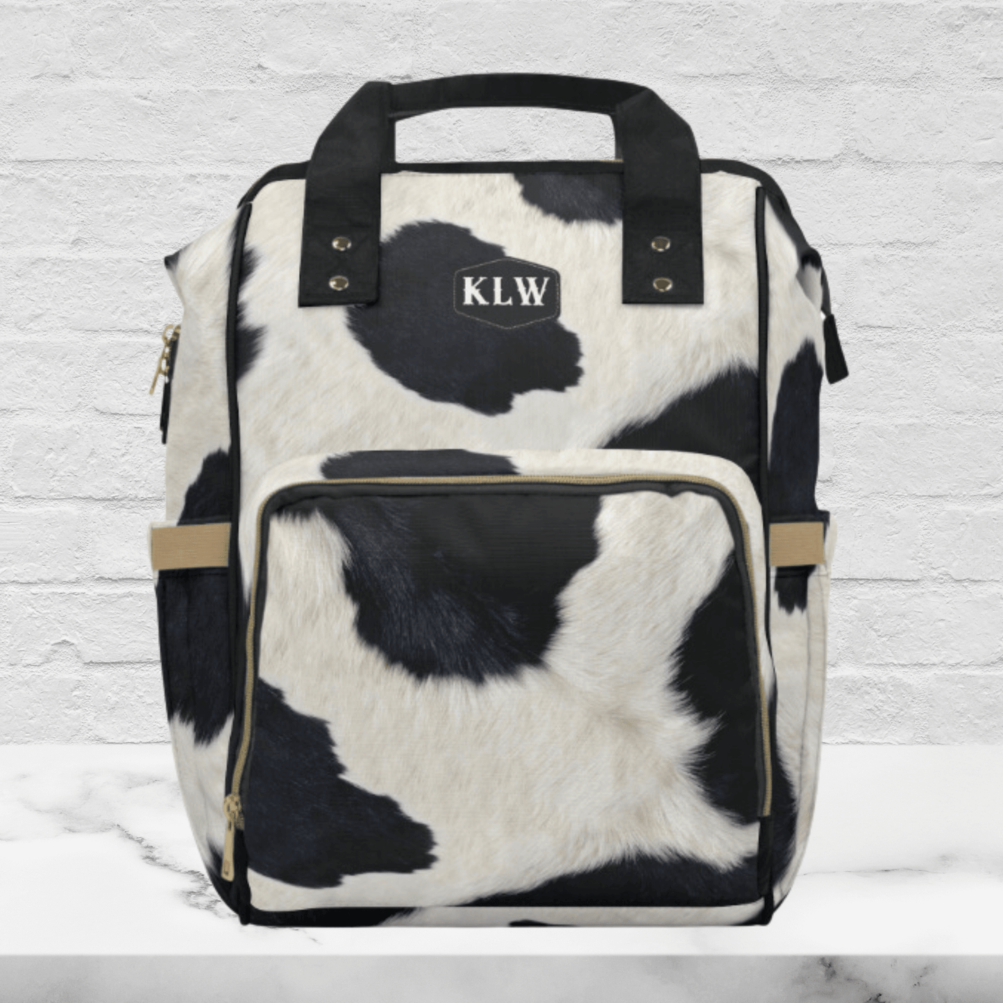 Wholesale: Diaper Bag Backpack, #3, Custom Cowhide Print Diaper Bag Personalized