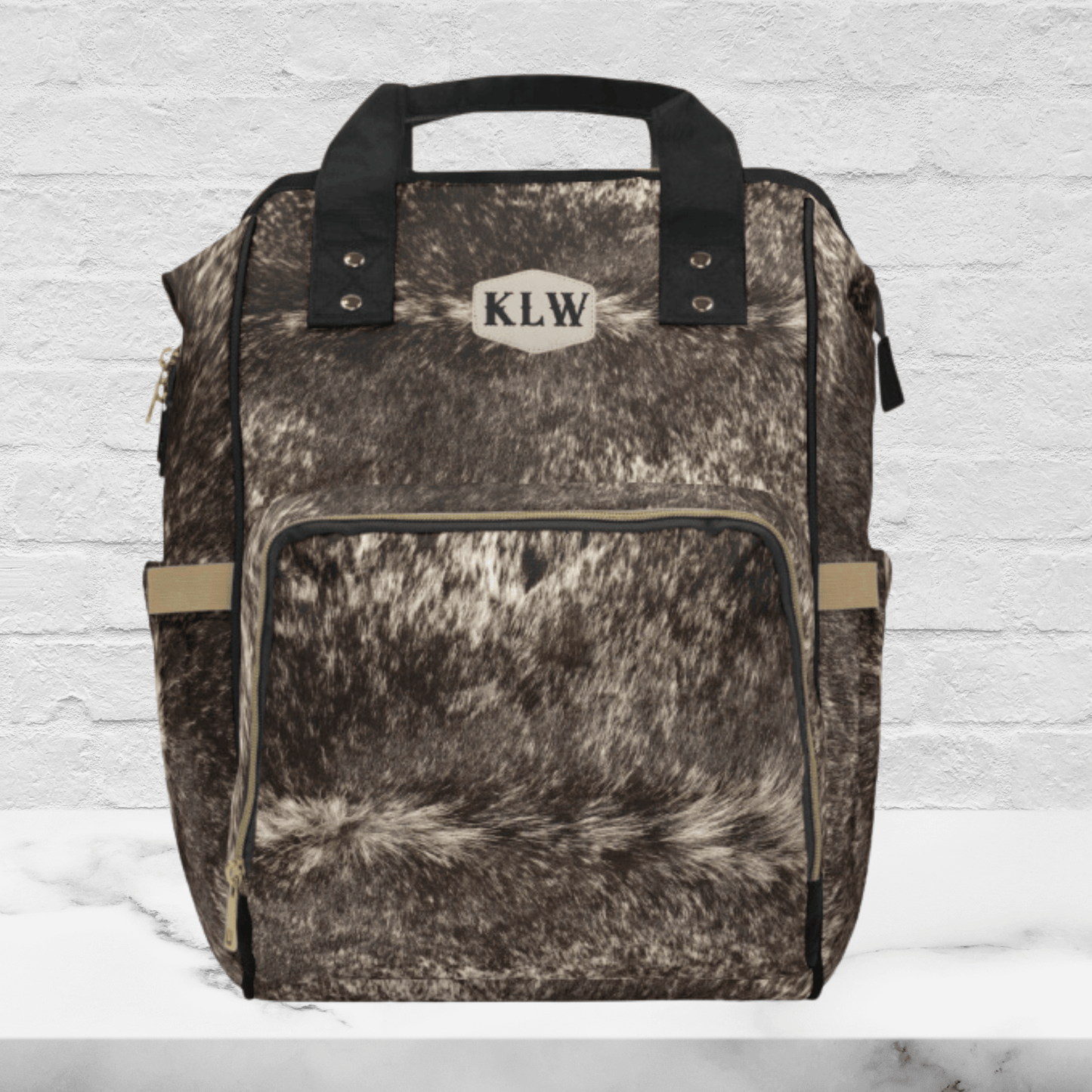 Wholesale: Diaper Bag Backpack, #5, Custom Cowhide Print Diaper Bag Personalized