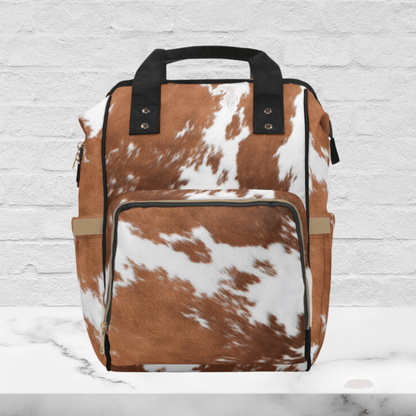 Wholesale: Diaper Bag Backpack, #7, Custom Cowhide Print Diaper Bag Personalized