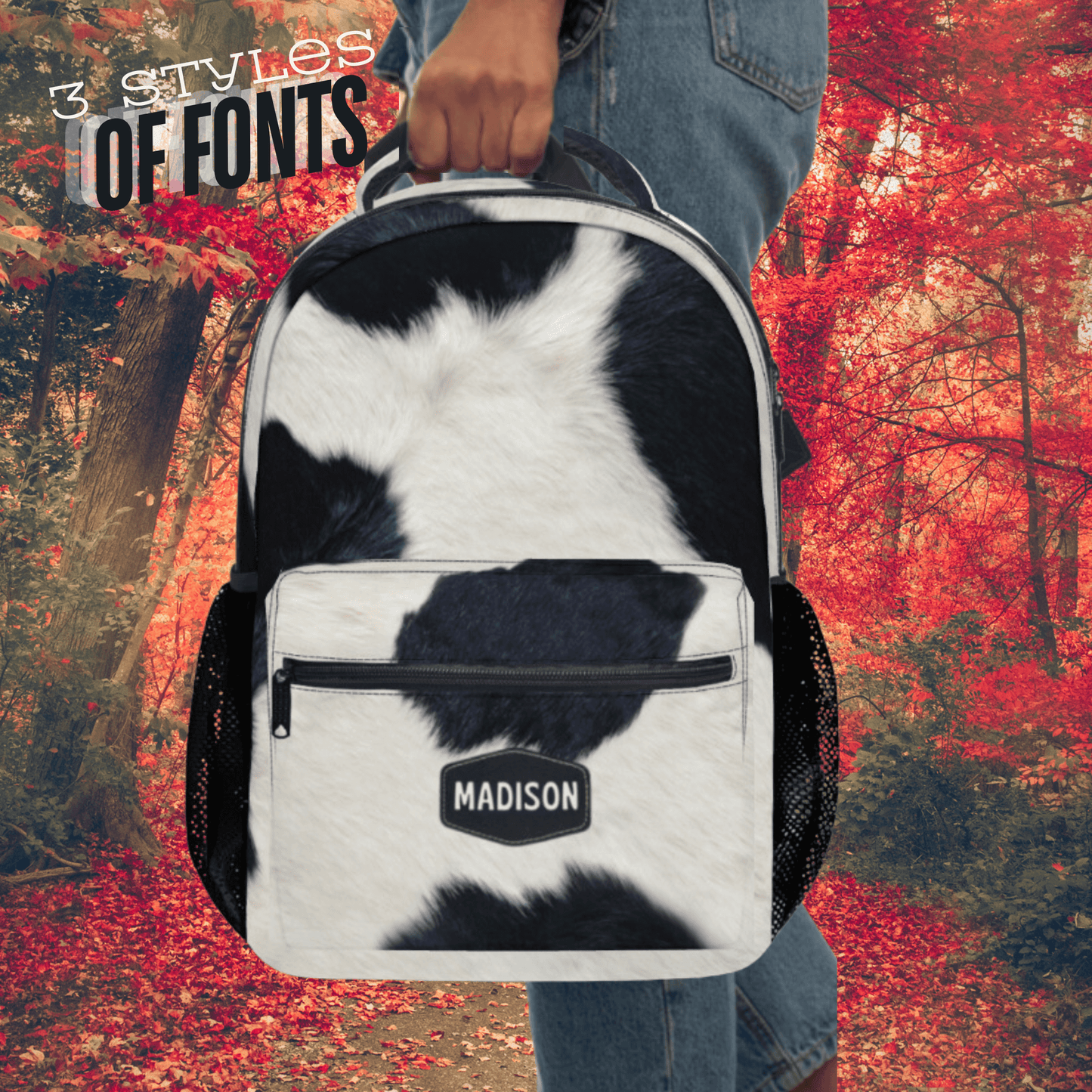 Cow Backpack School Bag for Girl Women Travel Carry On Bag