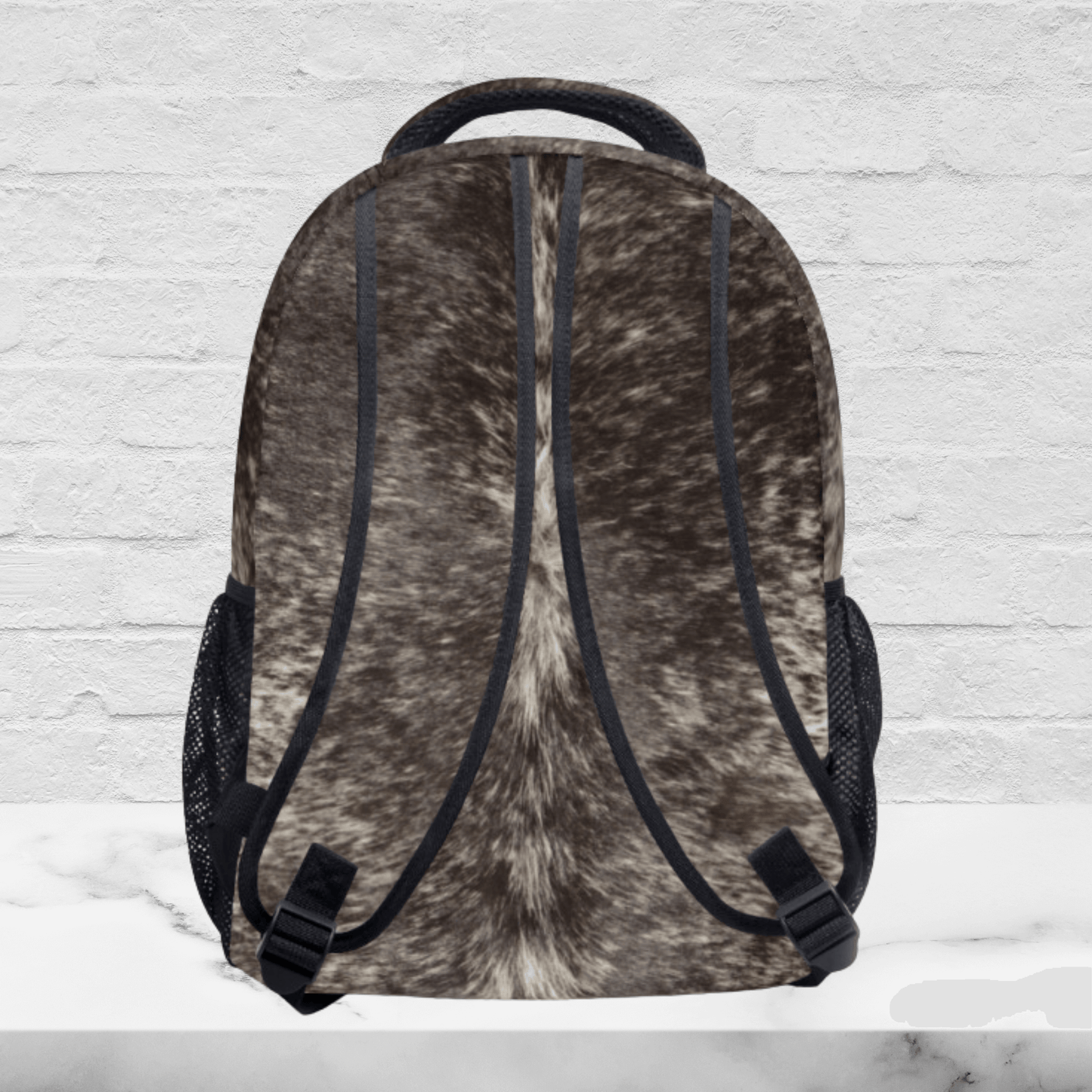 Cowhide Print Backpack for Her, Western Style Hide Backpack for Cowgirl