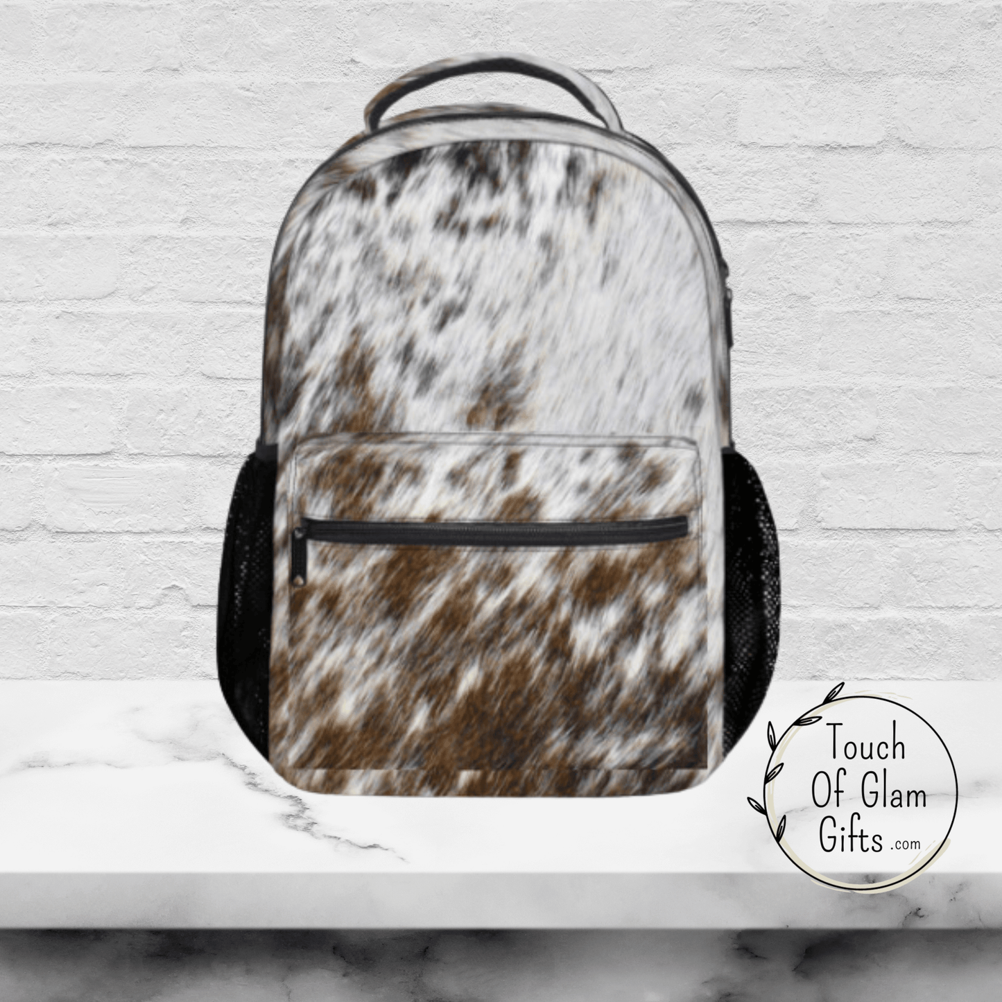 Cowhide Backpack, #1, Custom Monogrammed Western Carry On, Large Canvas Cow Print Backpack