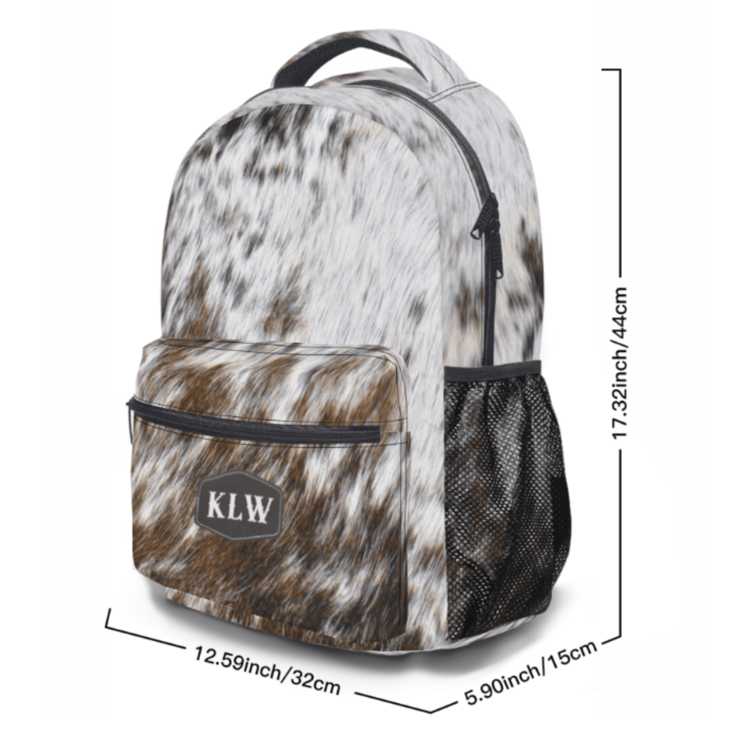 Cowhide Backpack, #1, Custom Monogrammed Western Carry On, Large Canvas Cow Print Backpack