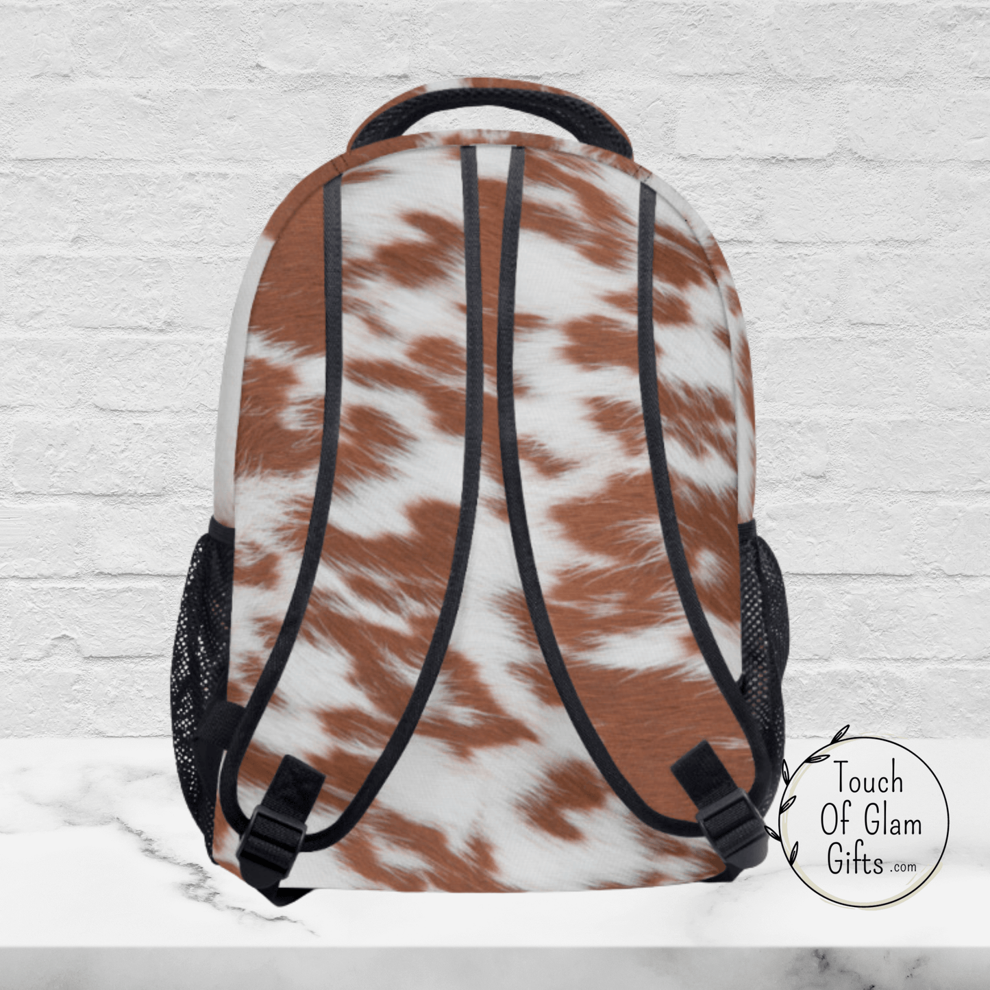 Cowhide Print Backpack, #6, Cow Print Backpack Carry On Western Bag