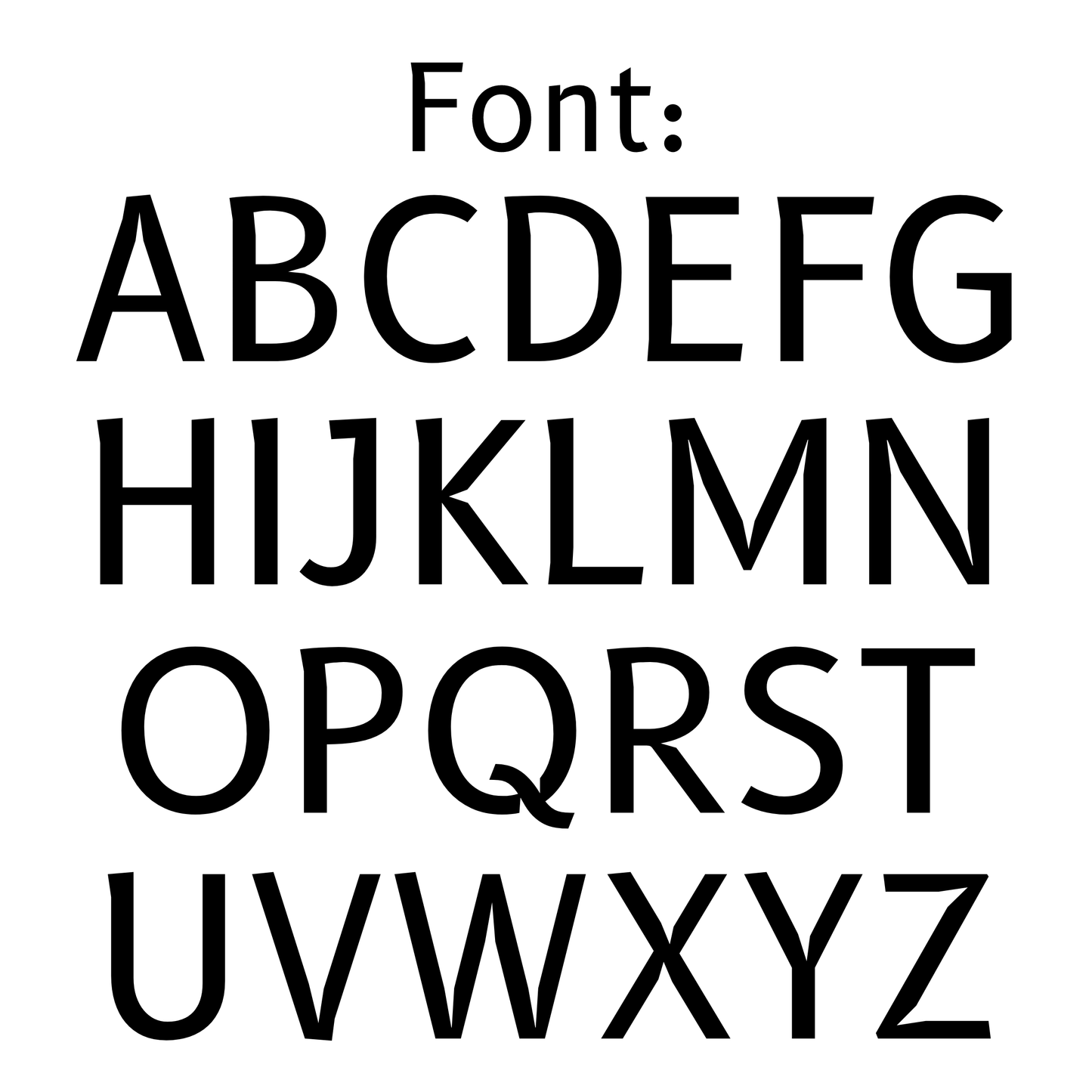 the font used for the monogramming camo backpack with the entire alphabet.