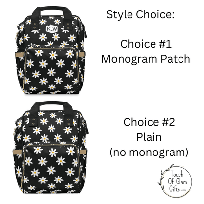 Flower Diaper Bag Backpack Purse for New Mom