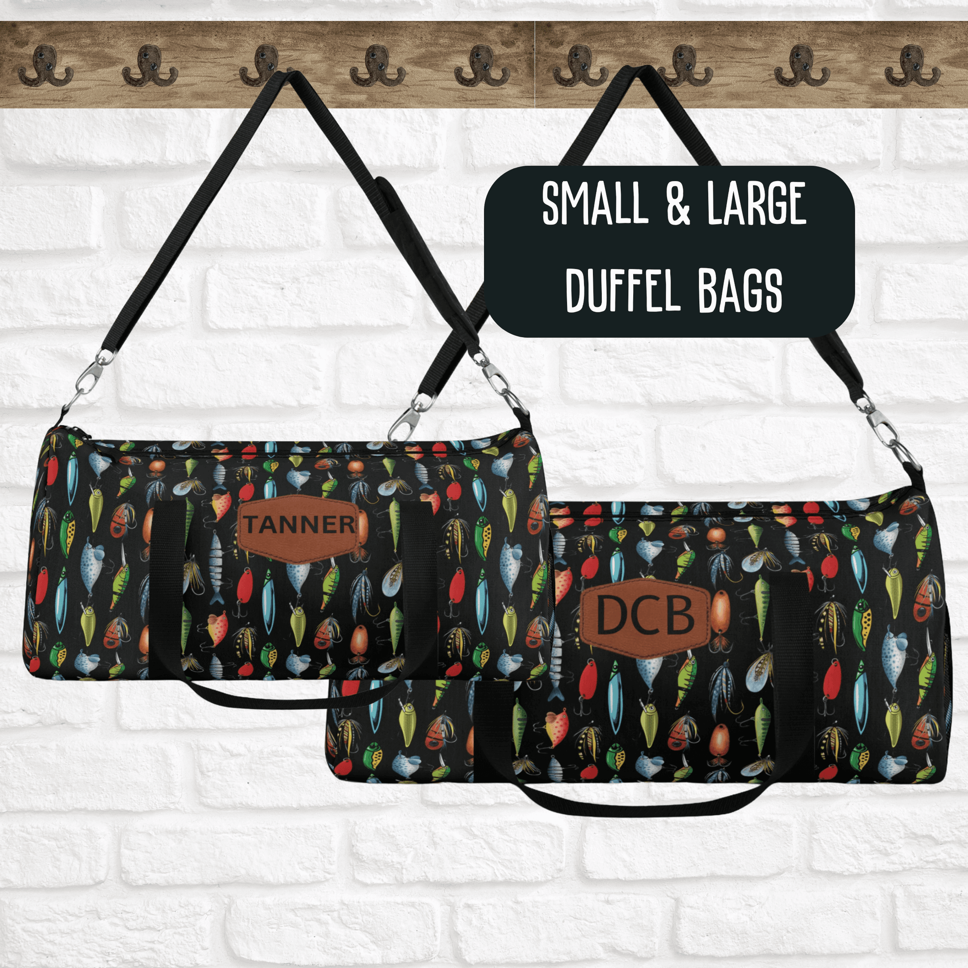 Mens Weekender Bag Fishing Lure Duffel Bag for Outdoorsman