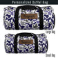 Custom Name Blue Camo Pattern Personalized Duffel Bag Versatile Travel Gear Weekender Bag For Men Boys Youth Gym Equipment Carrier Sports Gear Organizer Camping Trip Essential Durable Oxford Canvas Construction Adjustable Padded Shoulder
