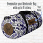 Custom Gym Bag Personalized Name Duffel Blue Camouflage Design Sports Equipment Carrier For Men Youth Boys Adjustable Padded Shoulder Strap Durable Construction Oxford Canvas Material Zippered Storage Pockets Weekend Travel Essential
