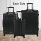 The backside of each luggage is plain black and durable plastic that is very durable.