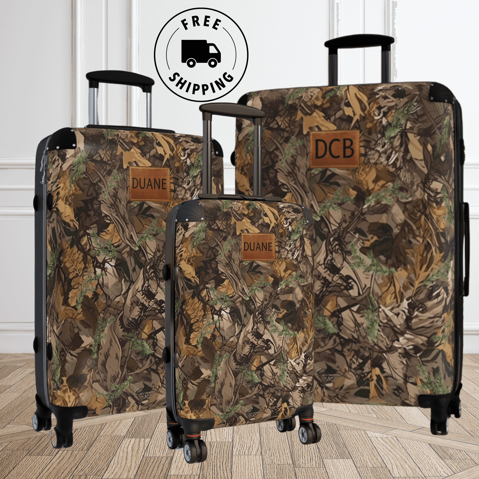 Luggage Set for Men Monogrammed Suitcase Camouflage