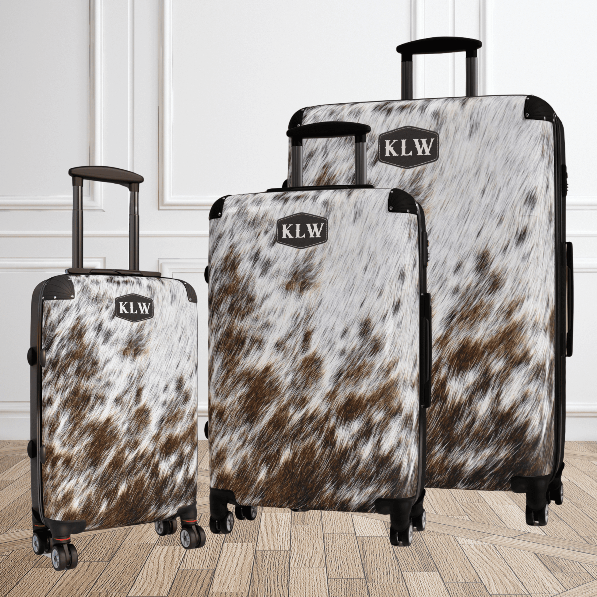 Personalized Cowhide Luggage Set