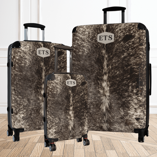 Personalized Cowhide Luggage Set Cow Print Suitcase