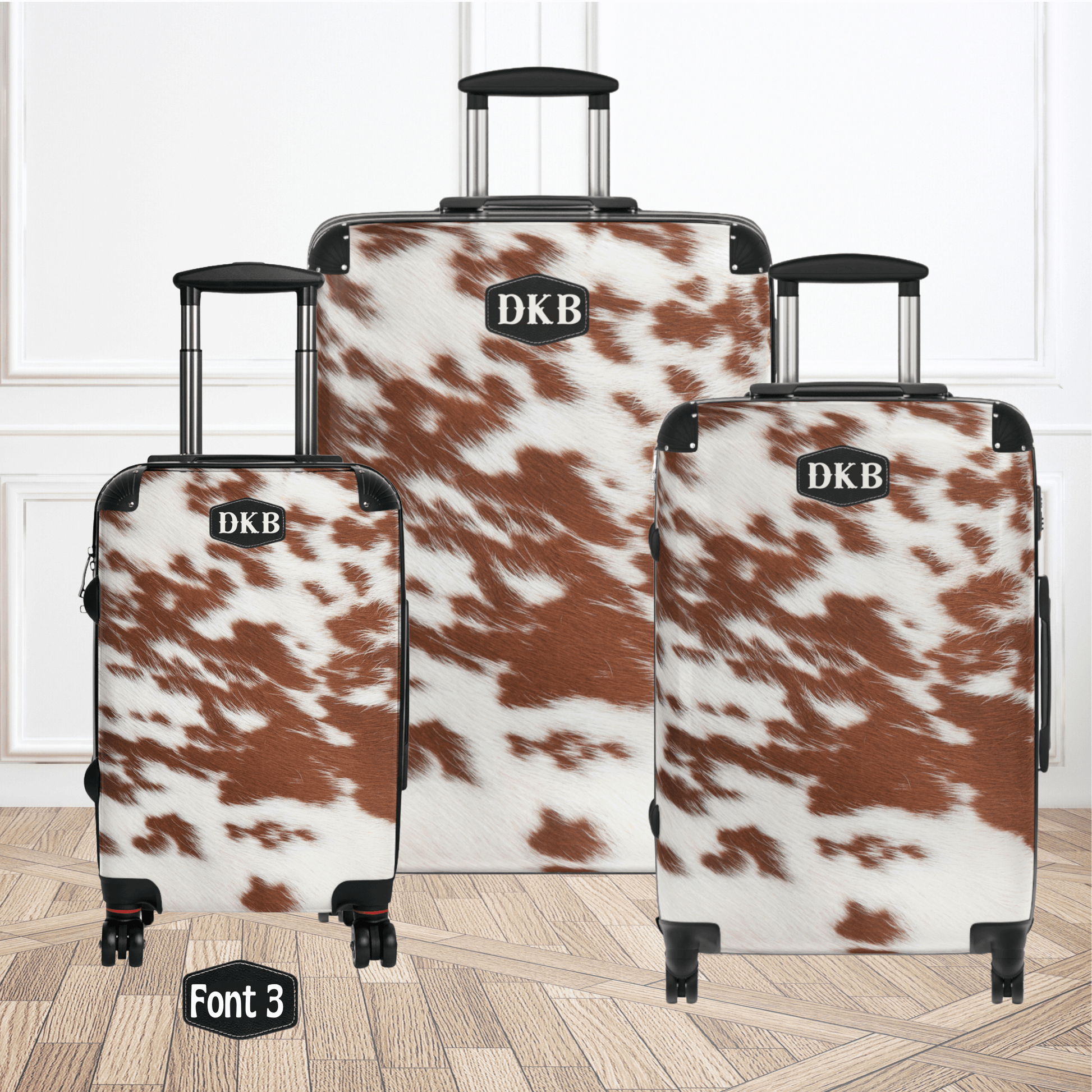 Spotted Cow Print Suitcase Western Luggage