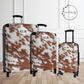 Personalized Cowhide Luggage Set #6, Cow Print Hard Shell Suitcases, Western Style Luggage