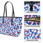 Tote Bag - Large Patriotic Leopard Print Tote Bag w Adjustable Handles - FREE Shipping