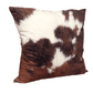 Faux Cowhide Pillow Cover, Cow Print Pillow, Brown Auburn & Off White Cow Print