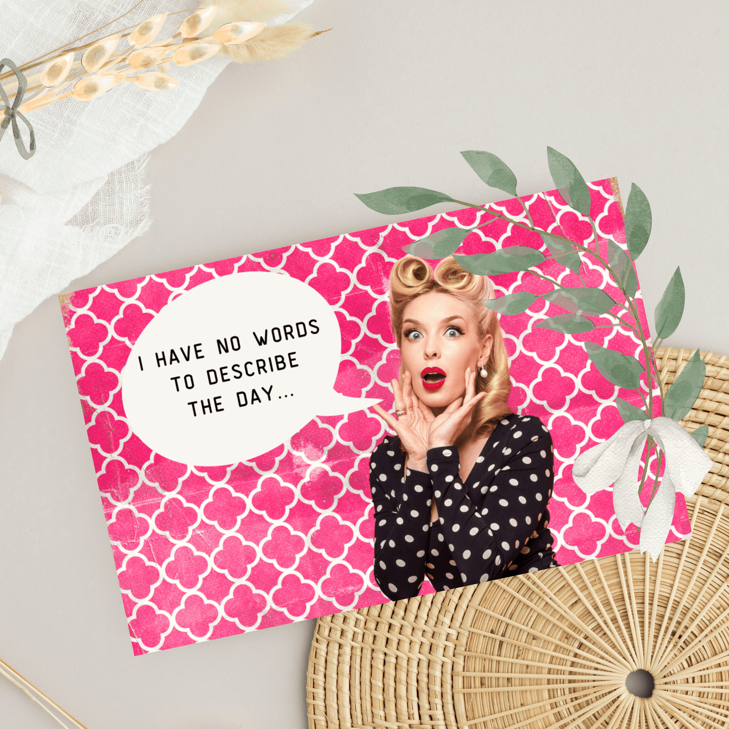 Printable Vintage Pin Up Girl - Funny Thinking Of You Card For Women