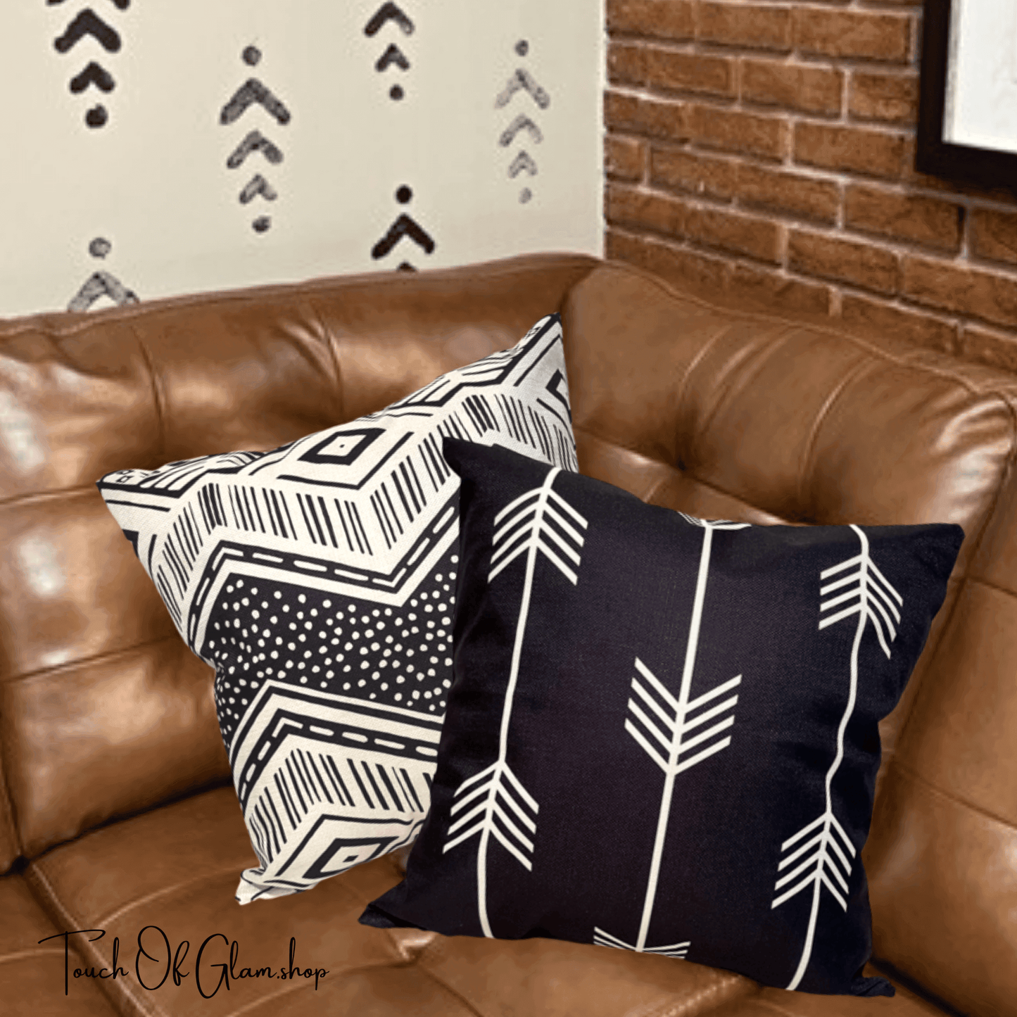 Throw Pillow: Boho-Tribal Bold, Off-White Collection