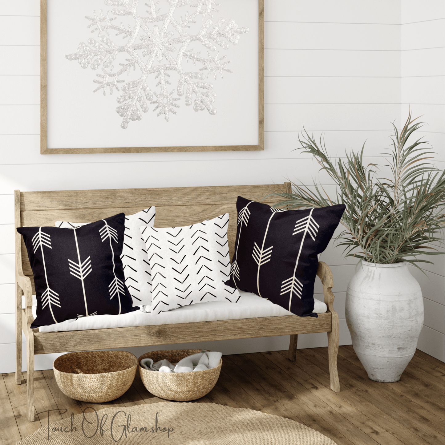 Throw Pillow:  Tribal Arrows, Off-White Collection