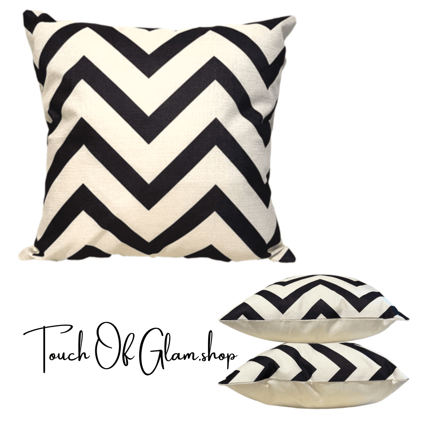 Throw Pillow Covers: Zig Zag, Off-White Collection