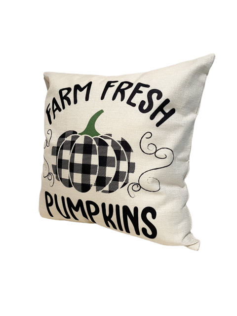 Throw Pillow Covers: Farm Fresh Pumpkins, Off-White Collection