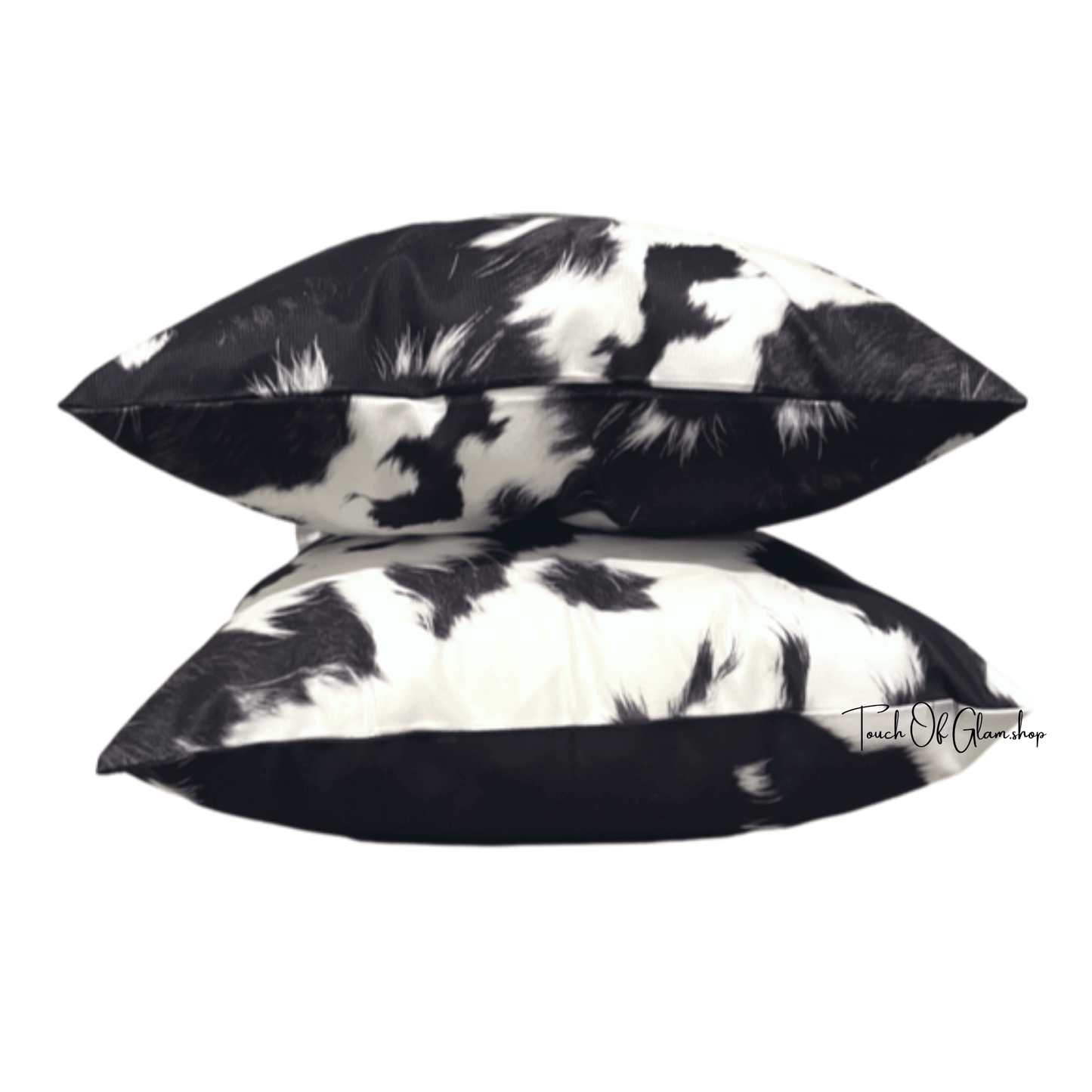 Wholesale Throw Pillow Covers, Faux Cowhide, Black & White