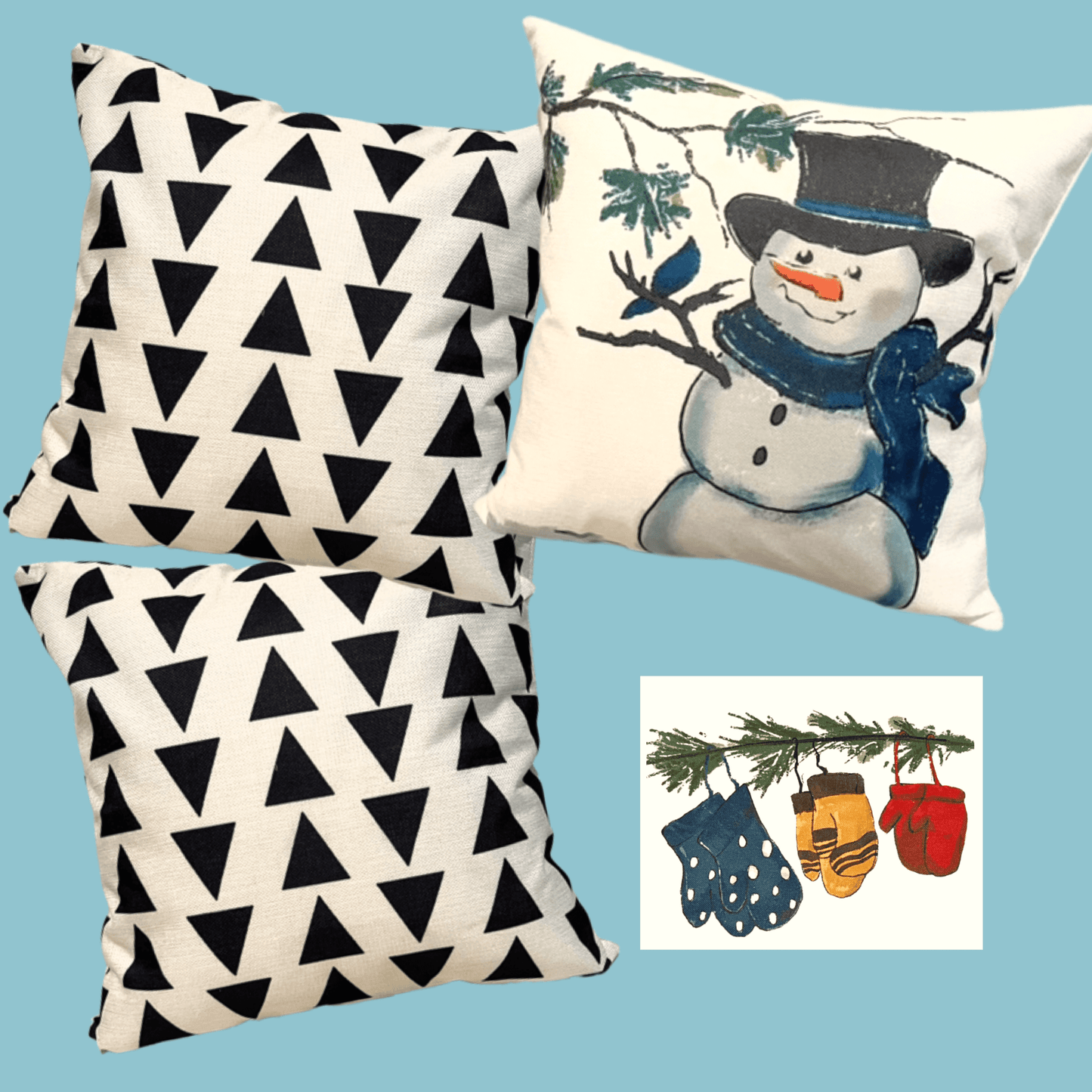Wholesale Throw Pillow Cover: Snowman Off-White Collection