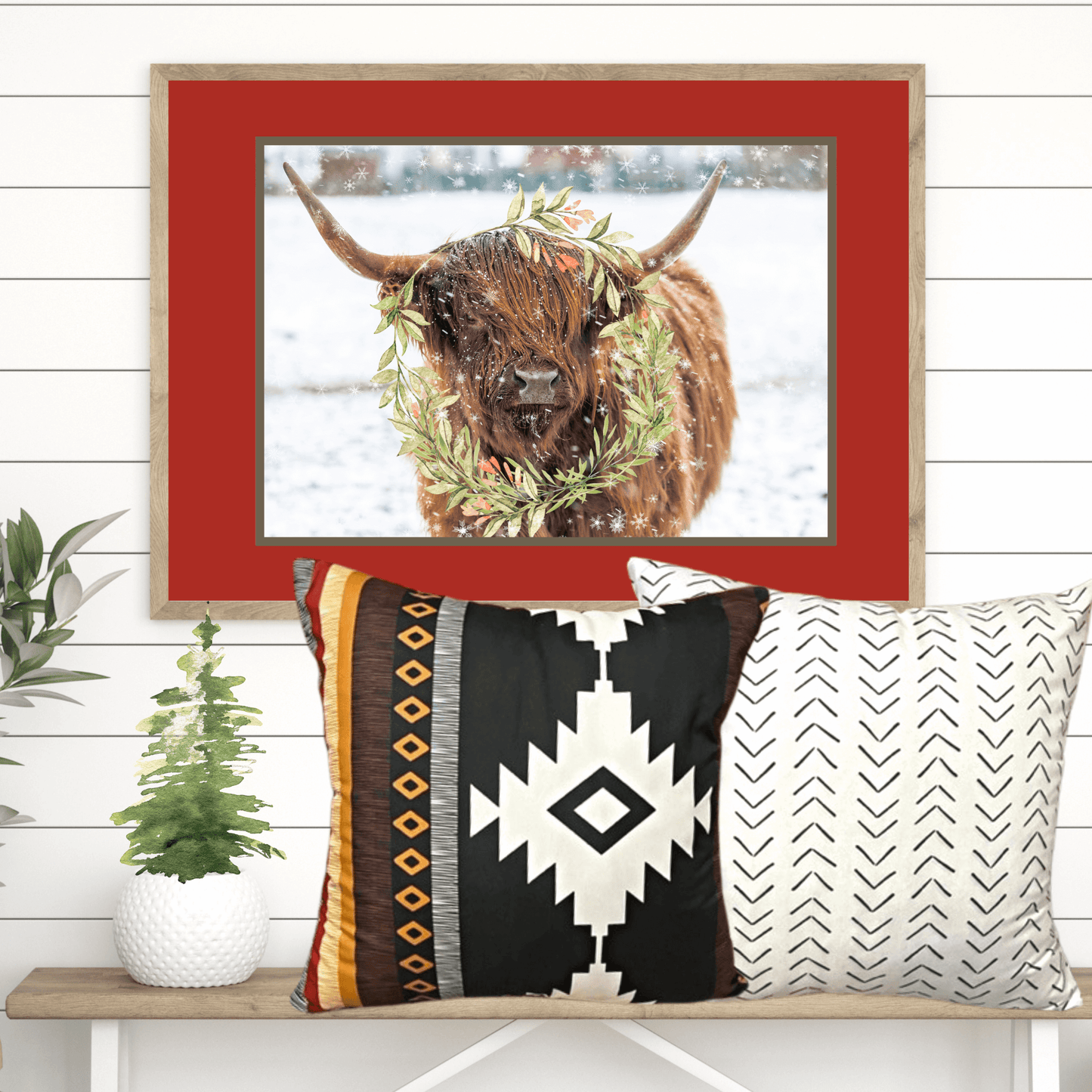 Throw Pillow Cover: White Southwest Boho-Tribal Simple Print