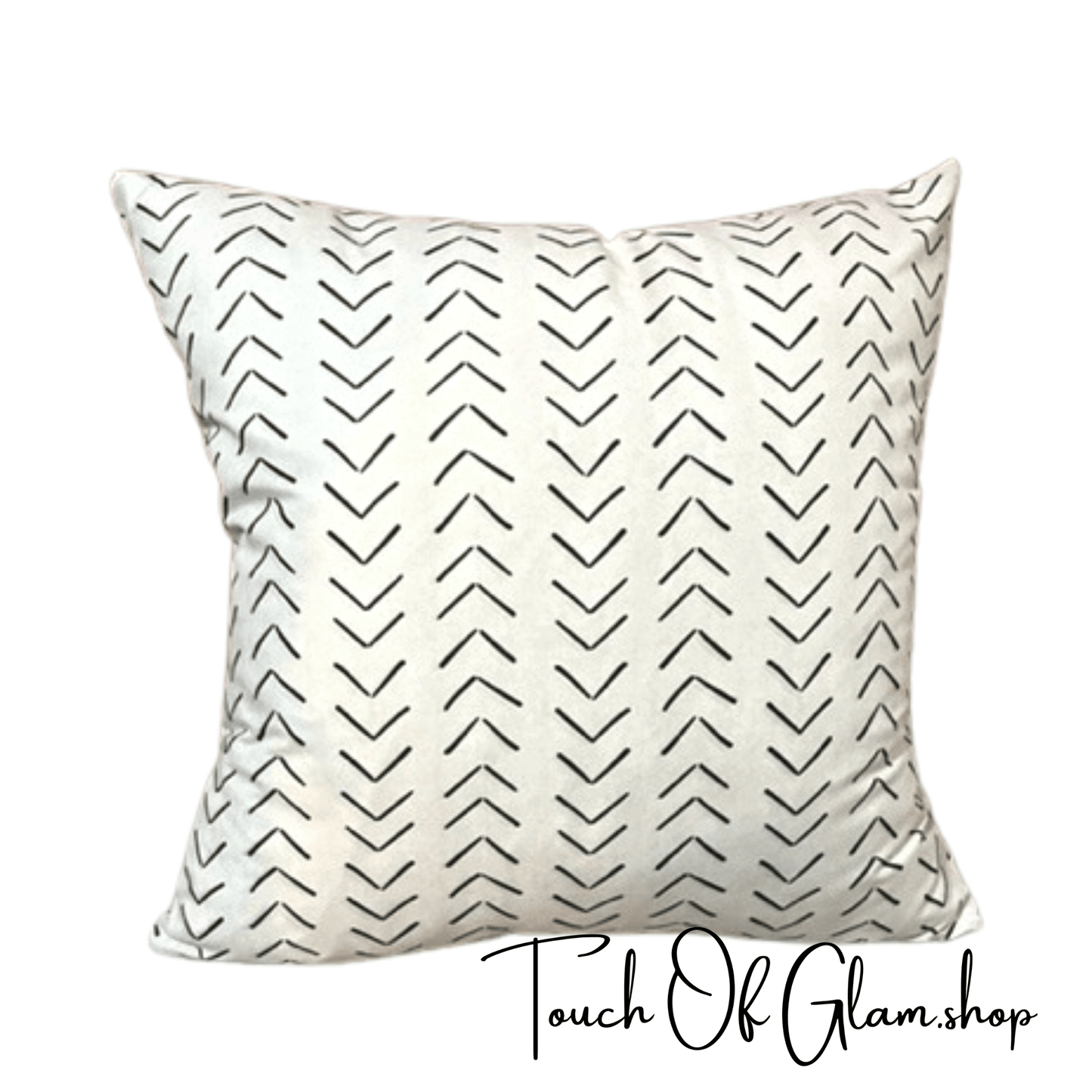 Throw Pillow Cover: White Southwest Boho-Tribal Simple Print