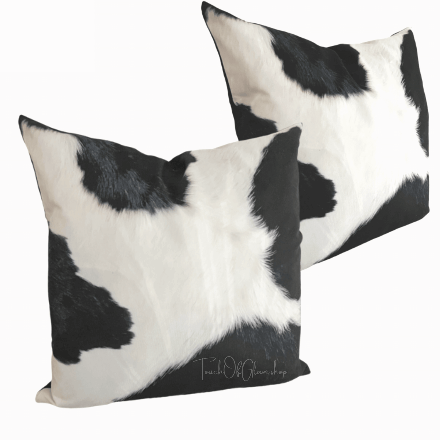 Wholesale Throw Pillow Covers, Faux Cowhide, Black & White - 4 Spots