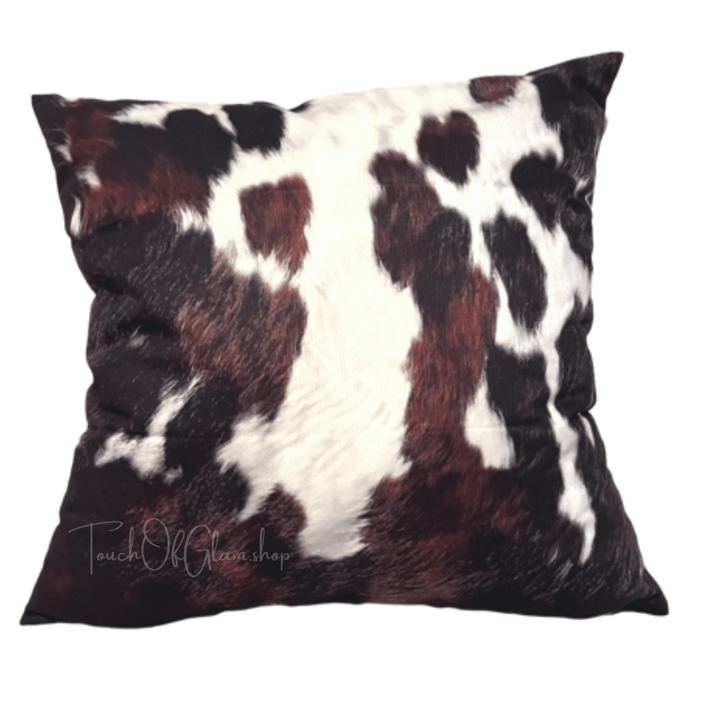 Wholesale Throw Pillow Covers, Faux Cowhide, Black & Brown