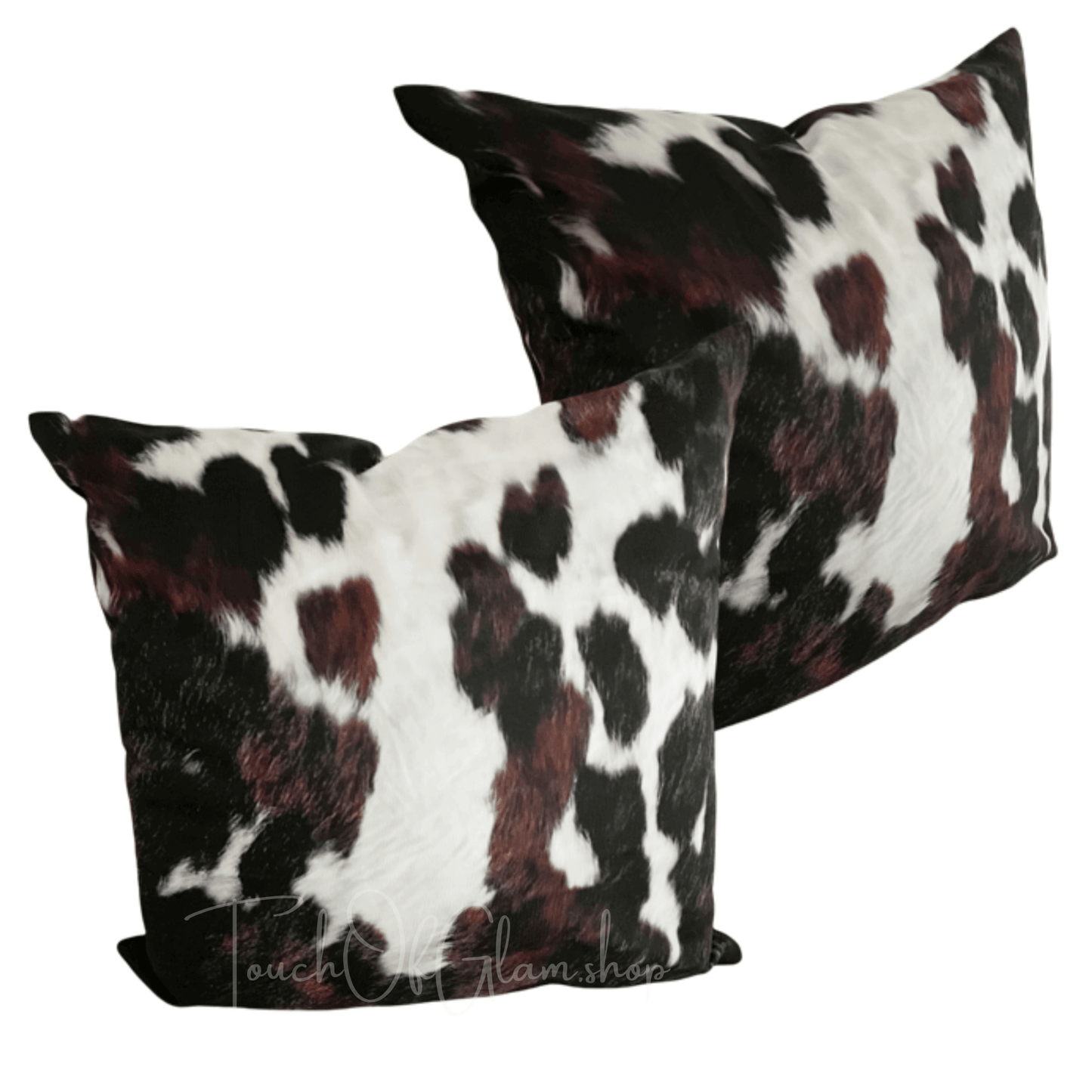 Wholesale Throw Pillow Covers, Faux Cowhide, Black & Brown