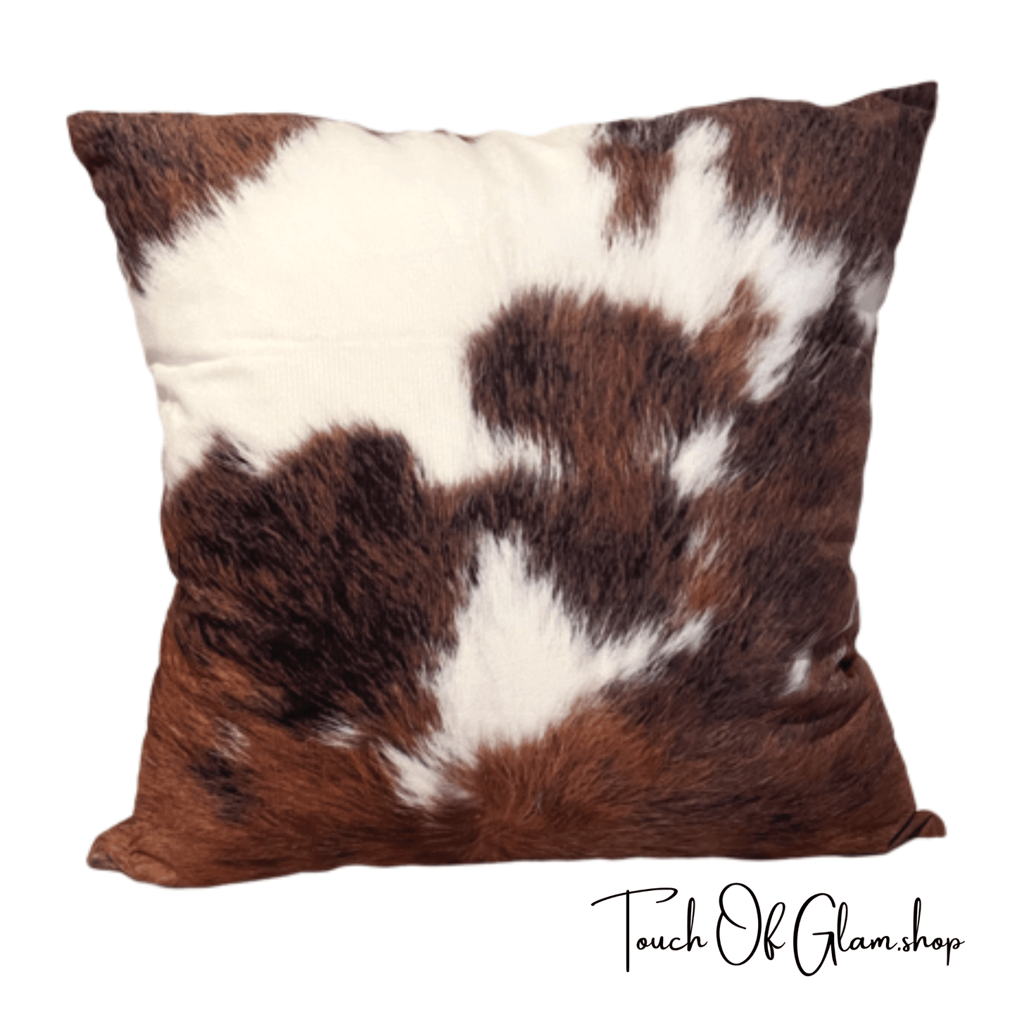 Wholesale Throw Pillow Covers Faux Cowhide Brown, Auburn & Off White