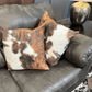 Wholesale Throw Pillow Covers Faux Cowhide Brown, Auburn & Off White