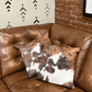 Wholesale Throw Pillow Covers Faux Cowhide Brown, Auburn & Off White